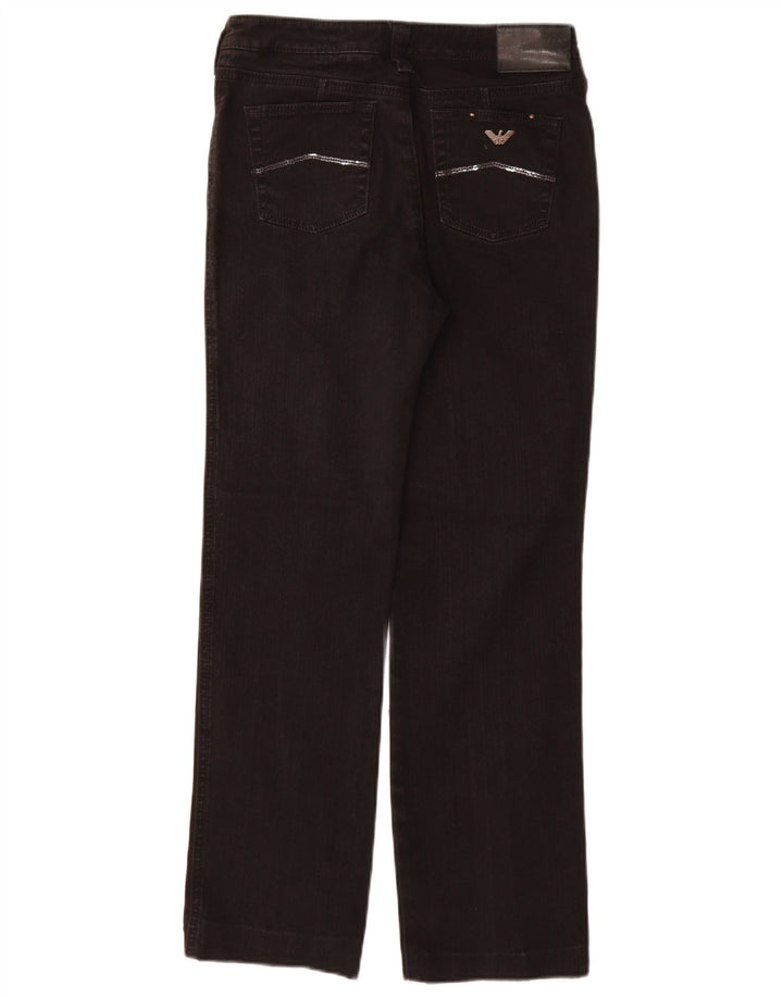 ARMANI Damen Straight Jeans W29 L29 Schwarze Baumwolle