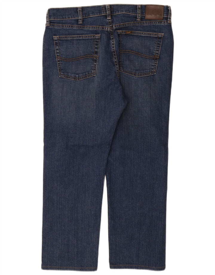 Lee Herren Straight Jeans W34 L29 Blaue Baumwolle