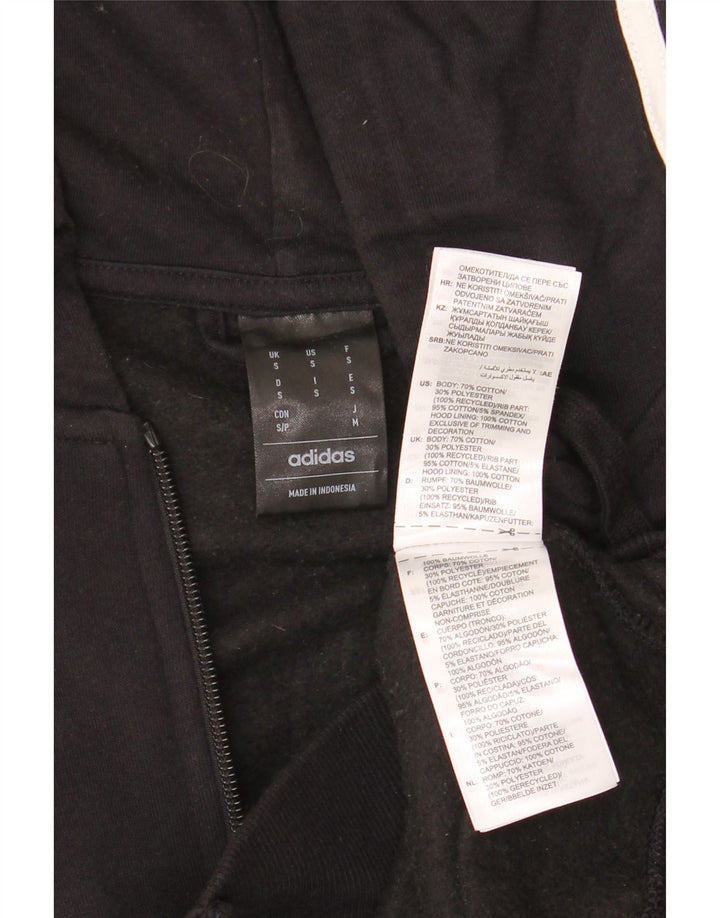 Adidas Herren Zip Hoodie Pullover Small Schwarz Baumwolle