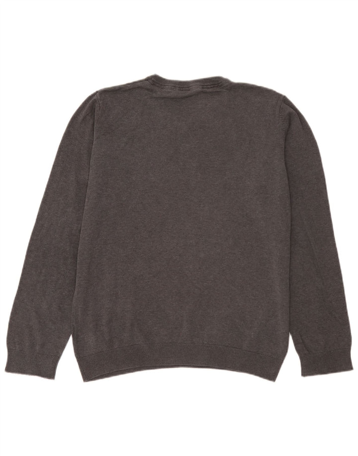 Marks & Spencer Jungen-Pullover mit V-Ausschnitt, 14–15 Jahre, graue Baumwolle