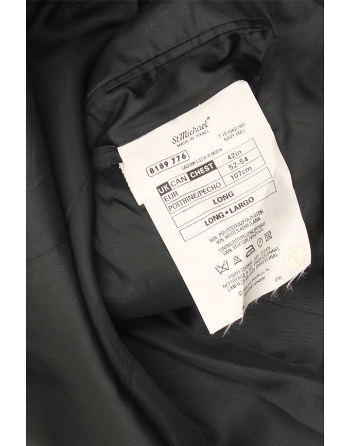Marks & Spencer Herren-Blazer mit 2 Knöpfen, Größe 42, große schwarze Wolle