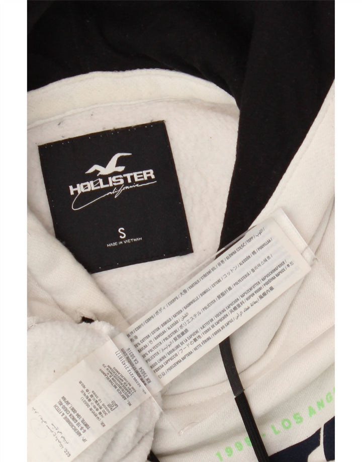 HOLLISTER Herren-Kapuzenpullover mit Grafik, Größe S, weiße Baumwolle