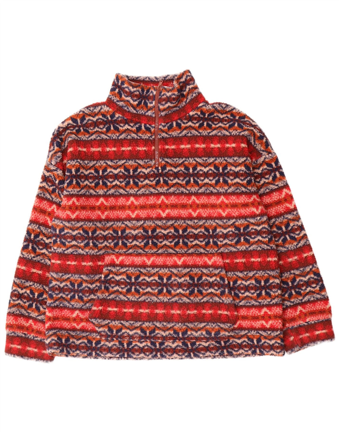 American Eagle Herren-Fleecepullover mit lockerer Passform, Größe S, mehrfarbig, Fair Isle-Muster