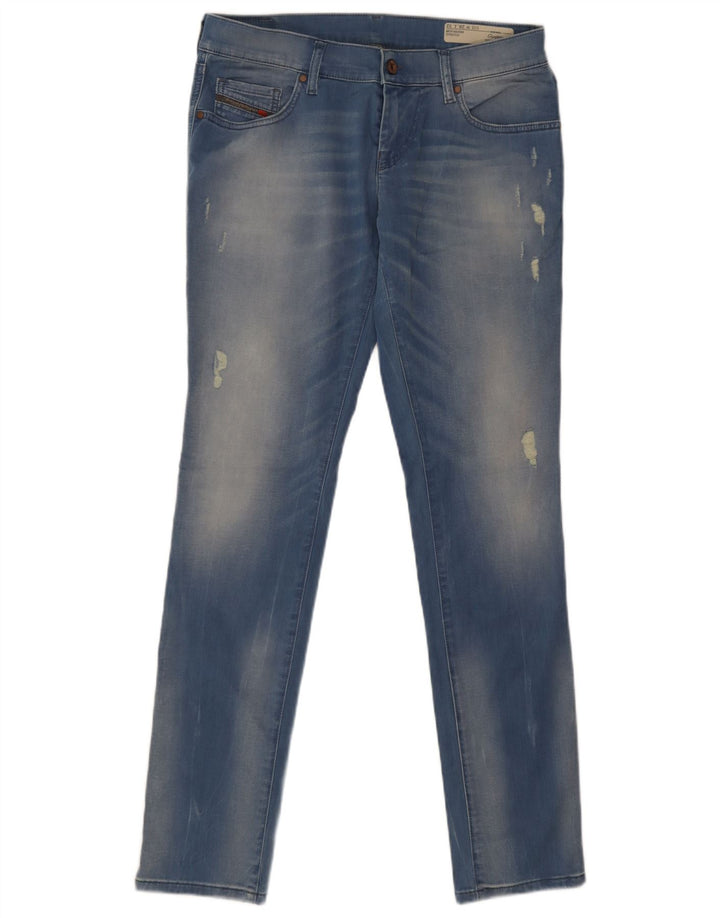 Diesel Damen Grupee Distressed Slim Jeans W28 L32 Blaue Baumwolle