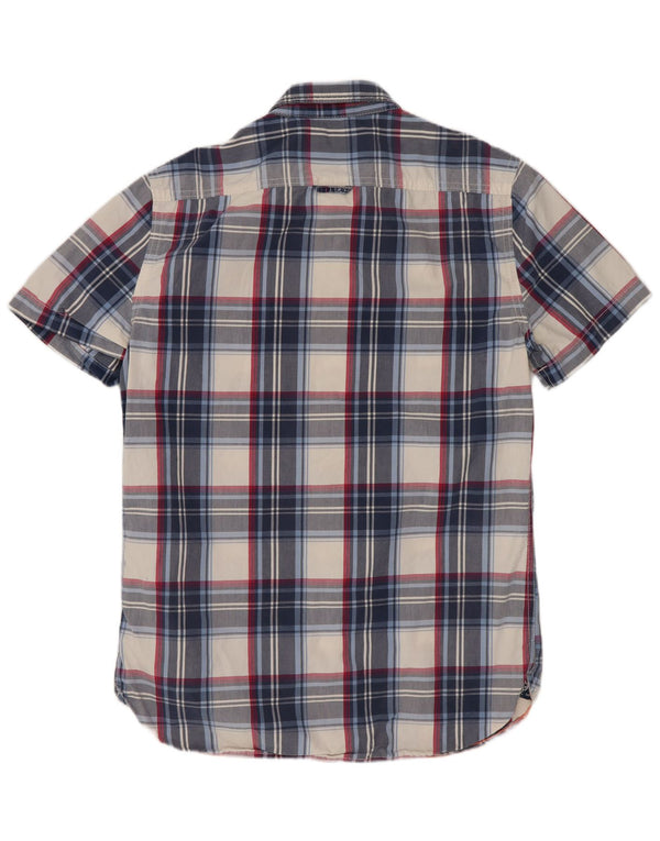 Superdry Herren Kurzarmhemd Mittelblau kariert