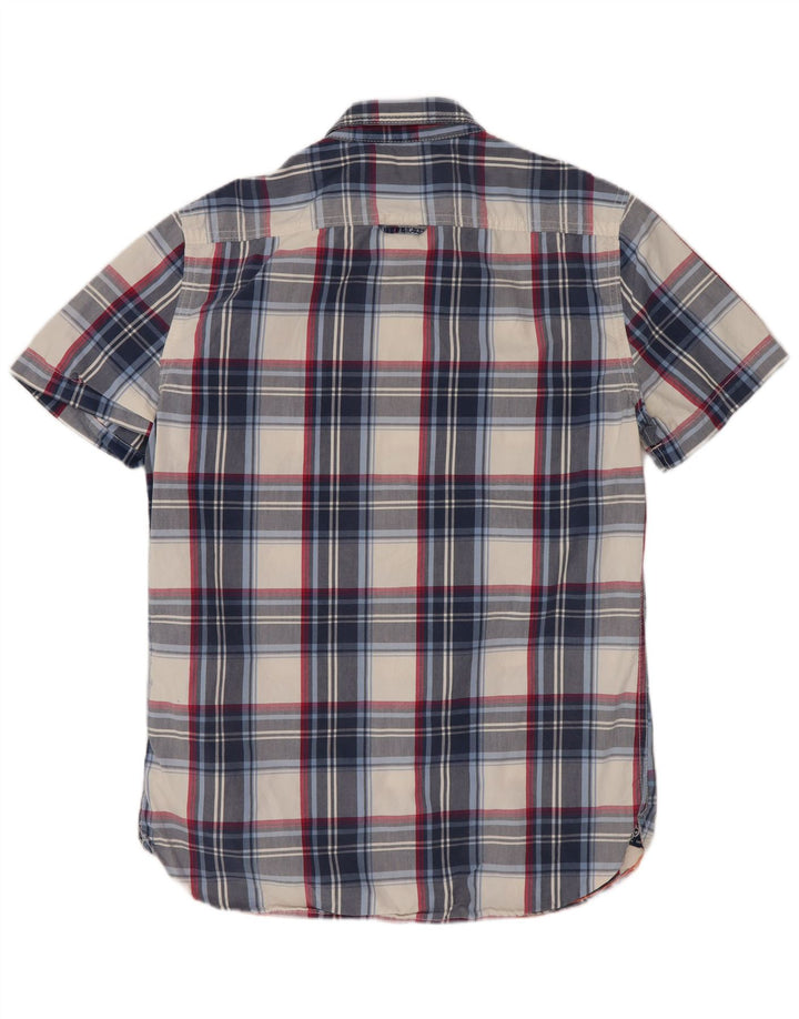 Superdry Herren Kurzarmhemd Mittelblau kariert