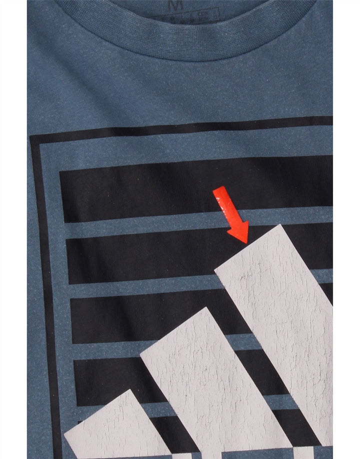 Adidas Herren Grafik T-Shirt Top Mittelblau