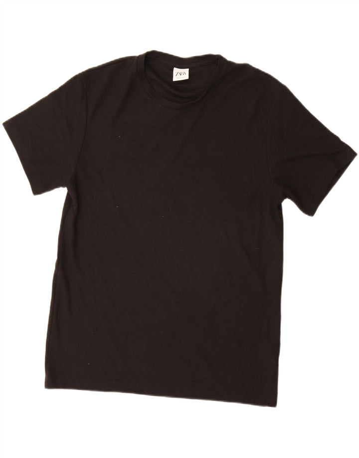 ZARA Herren T-Shirt Top Large Schwarz Polyester