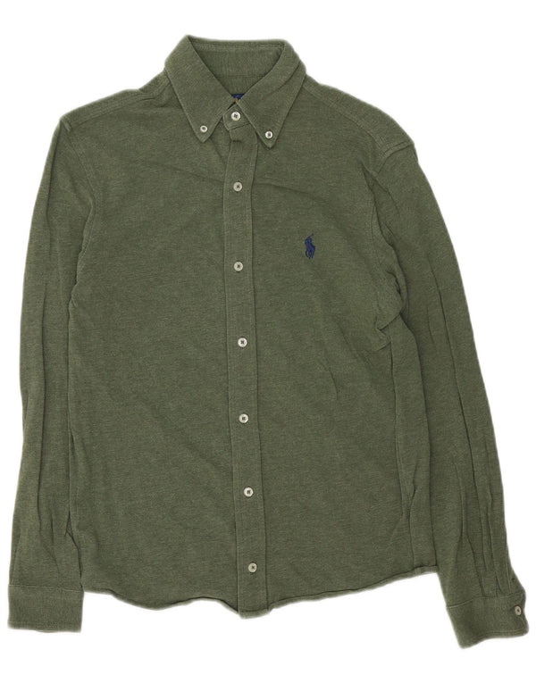 Ralph Lauren Herren-Federgewichts-Mesh-Hemd XS aus grüner Baumwolle