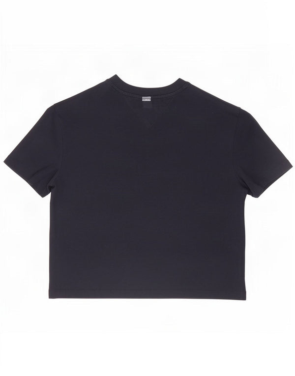 Tommy Hilfiger Damen Übergroßes T-Shirt-Oberteil UK 6 XS Marineblau Baumwolle