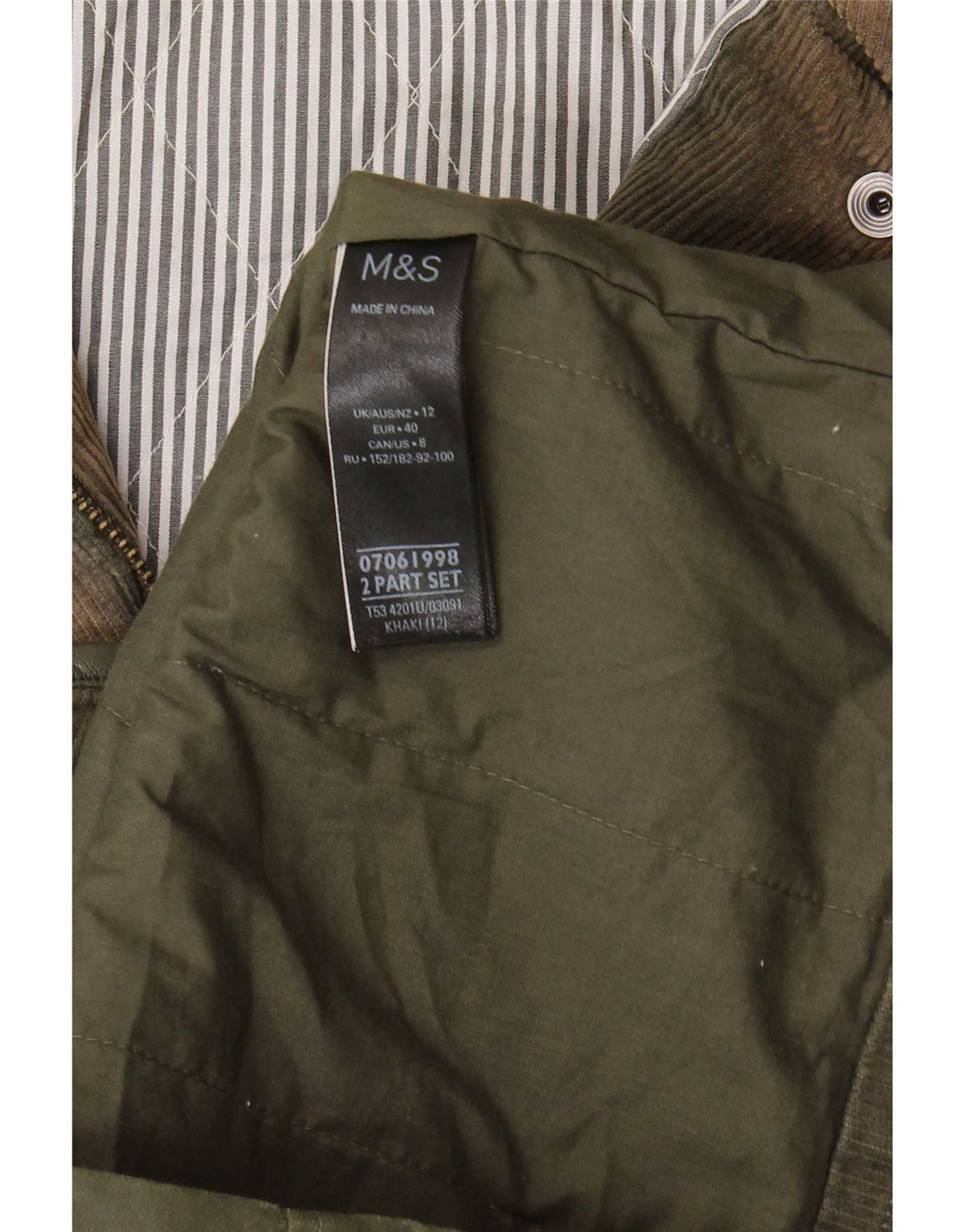 Marks & Spencer Damen-Jacke aus gewachster Baumwolle mit Kapuze, UK 12, mittleres Khaki