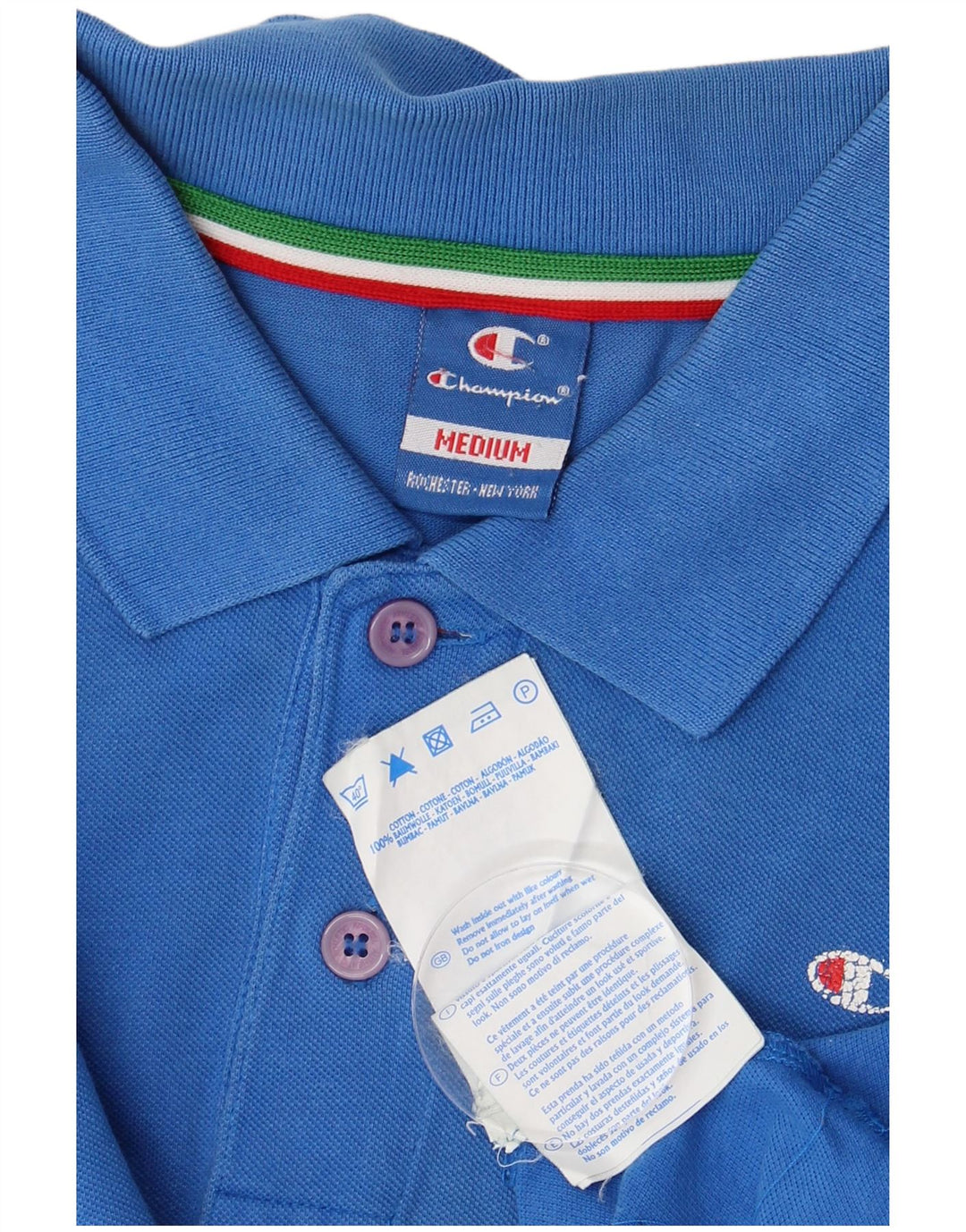 Champion Herren-Poloshirt aus mittelblauer Baumwolle