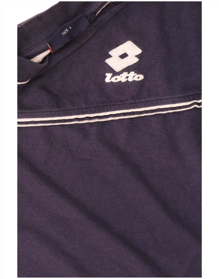 Lotto Herren T-Shirt Top Large Marineblau Baumwolle