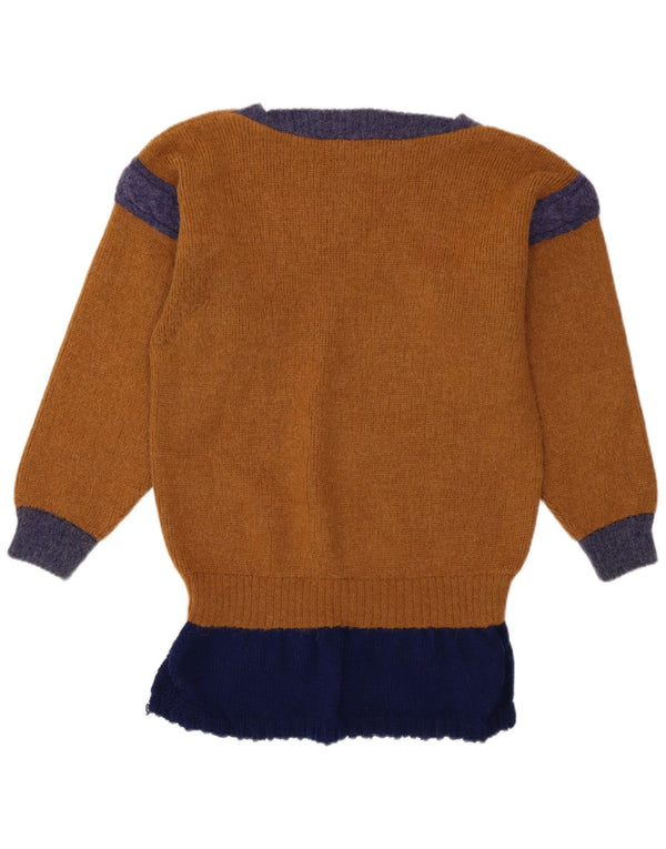 Niki Line Damen-Pullover mit U-Boot-Ausschnitt, UK 12, Mittelbraun, Farbblock