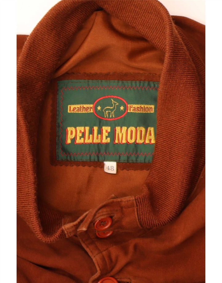 Pelle Moda Herren Wildleder Bomberjacke IT 48 Mittelbraun