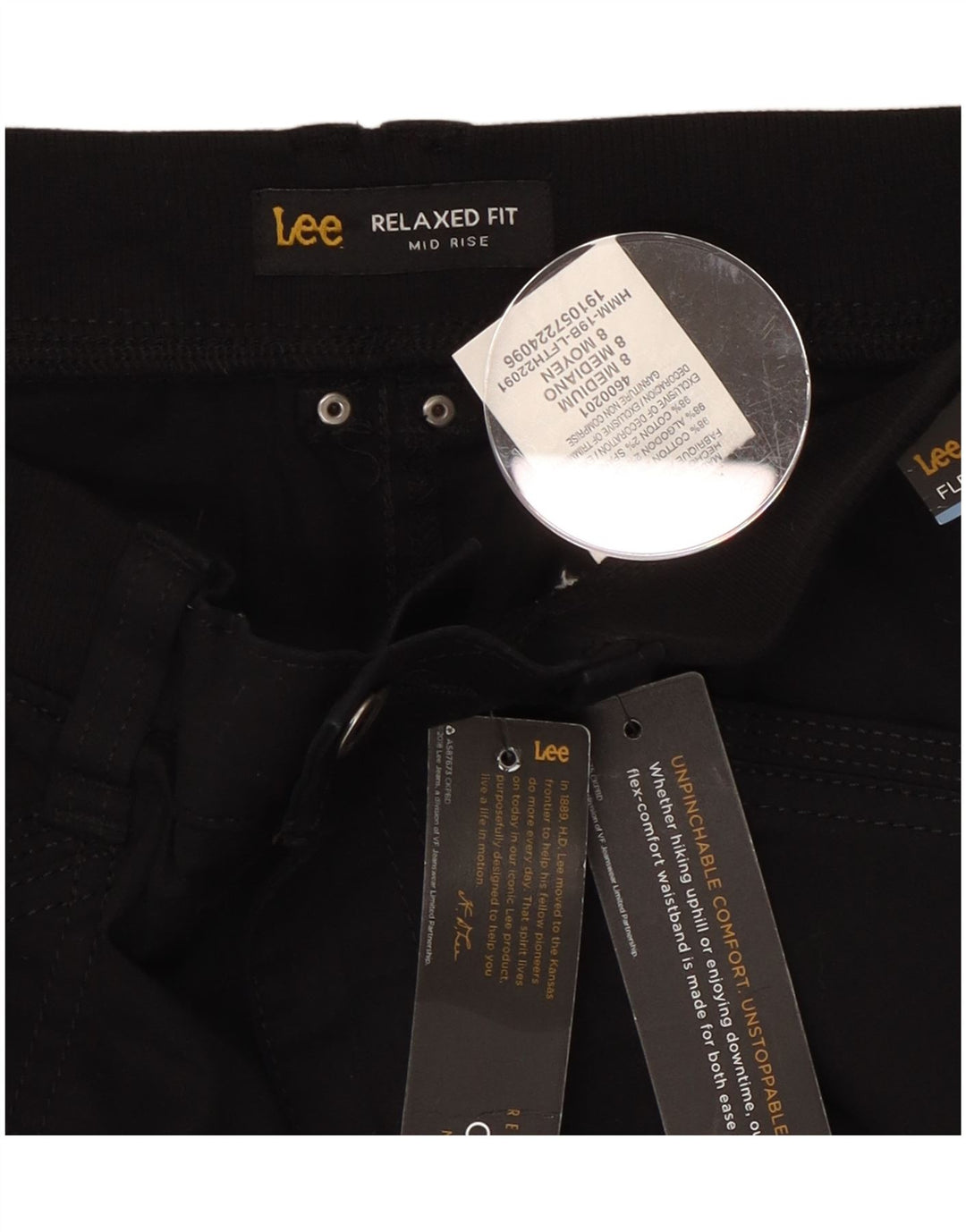 Lee Damen-Caprihose mit mittlerer Leibhöhe und entspannter Passform, US 8, M, W30, L21, Schwarz