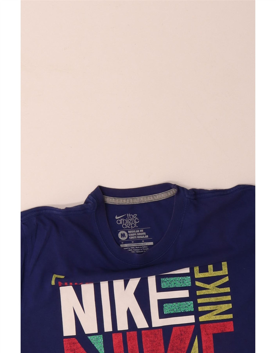 NIKE Herren-T-Shirt mit normaler Passform, mittelblauer Baumwolle