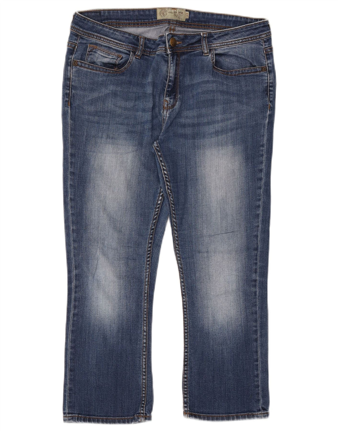 FAT FACE Damen Capri-Jeans, UK 14, Größe L, W32, L23, Blau