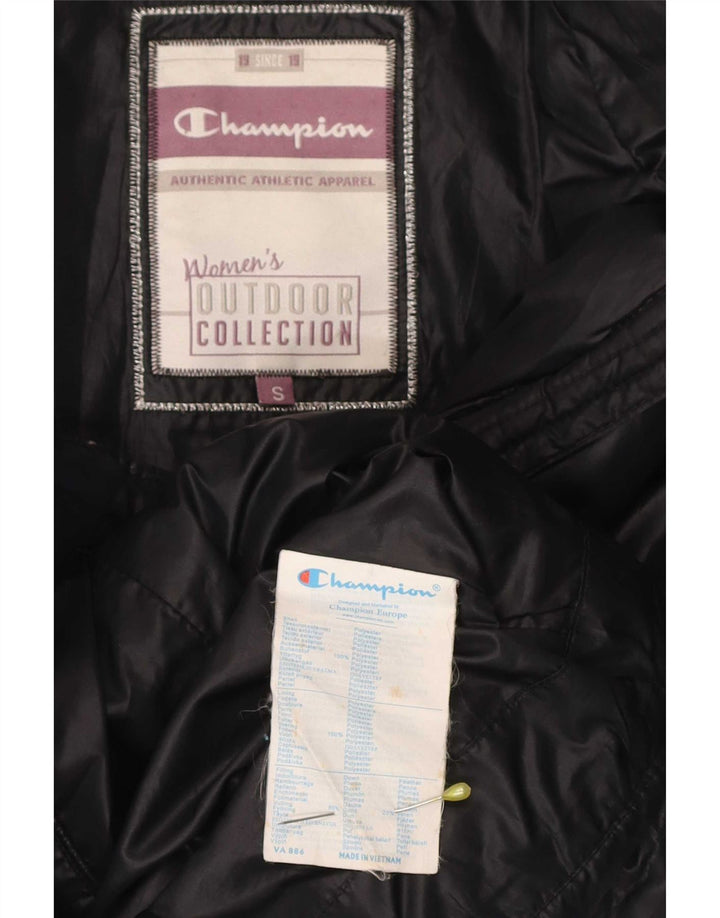 Champion Damen-Jacke mit Kapuze, gepolstert, UK 10, Größe S, Schwarz, Polyester