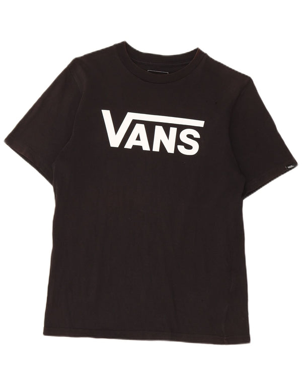Vans Custom Fit Grafik-T-Shirt für Jungen, 12–13 Jahre, schwarze Baumwolle
