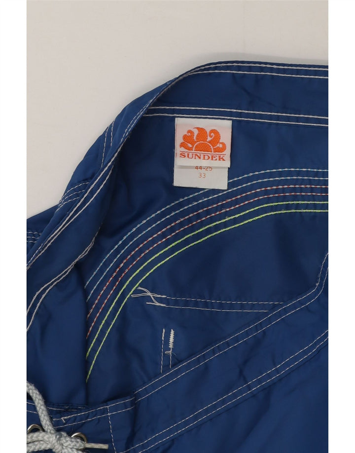 Sundek Herren-Badeshorts aus mittelblauem Nylon