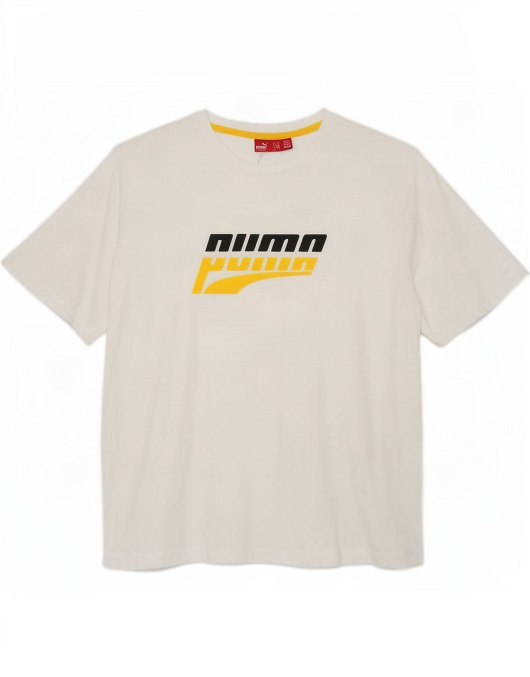 Puma Herren Grafik T-Shirt Top XL Weiß Baumwolle