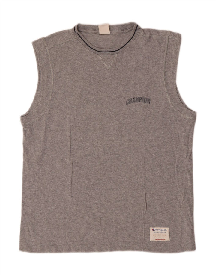 CHAMPION Herren-Weste-Top XL aus grau gesprenkelter Baumwolle