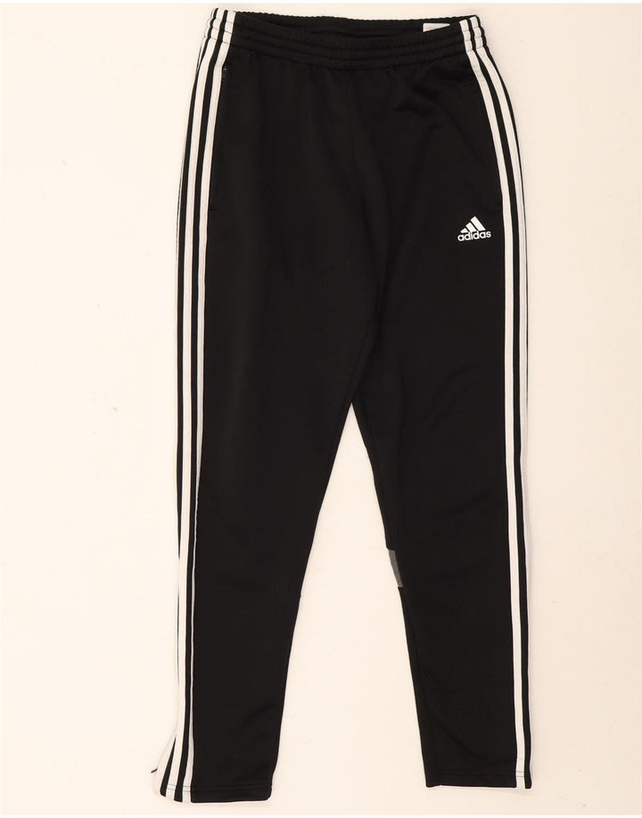 Adidas Damen-Trainingshose UK 12 Mittelschwarzes Colourblock-Polyester