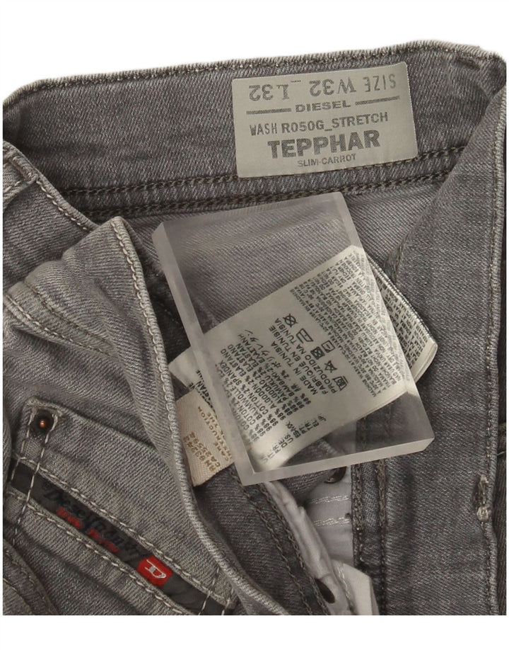 Diesel Herren Tepphar Carrot Slim Jeans W32 L32 Graue Baumwolle