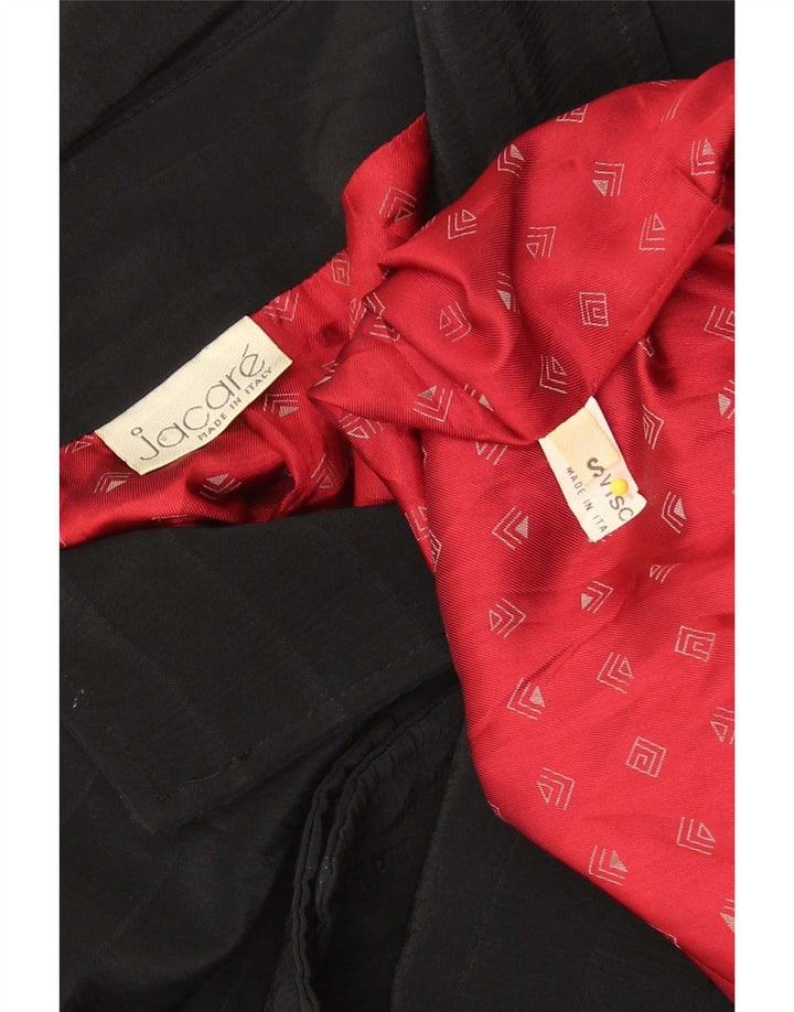 Vintage Damen übergroße zweireihige Blazerjacke UK 10 Small Schwarz