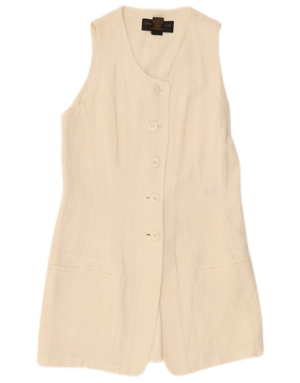 Donna Karan Damen Longline 5-Knopf-Blazerjacke UK 12 Medium Off White