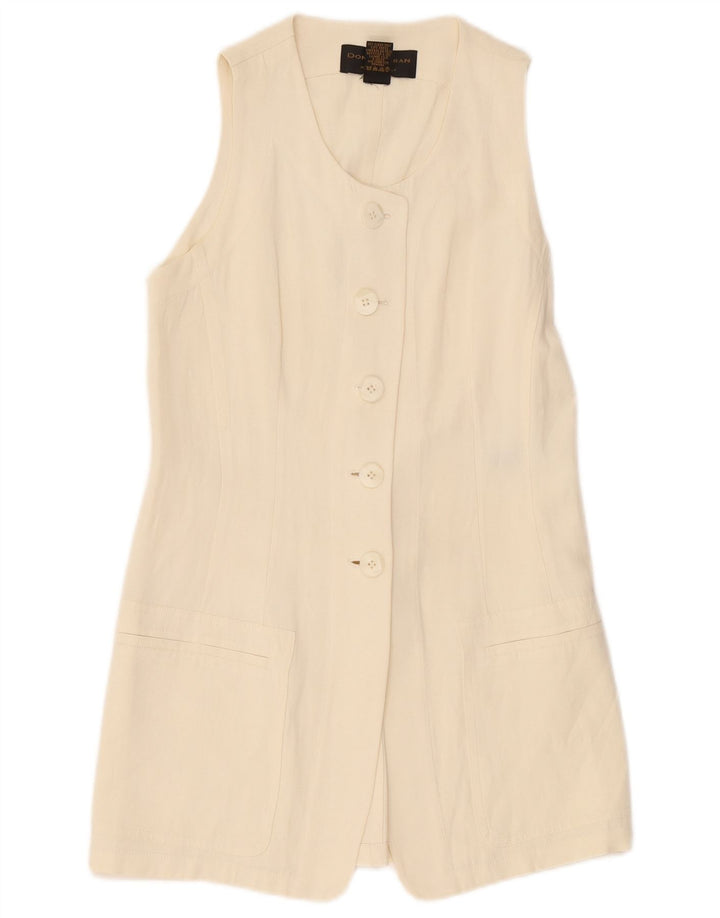 Donna Karan Damen Longline 5-Knopf-Blazerjacke UK 12 Medium Off White