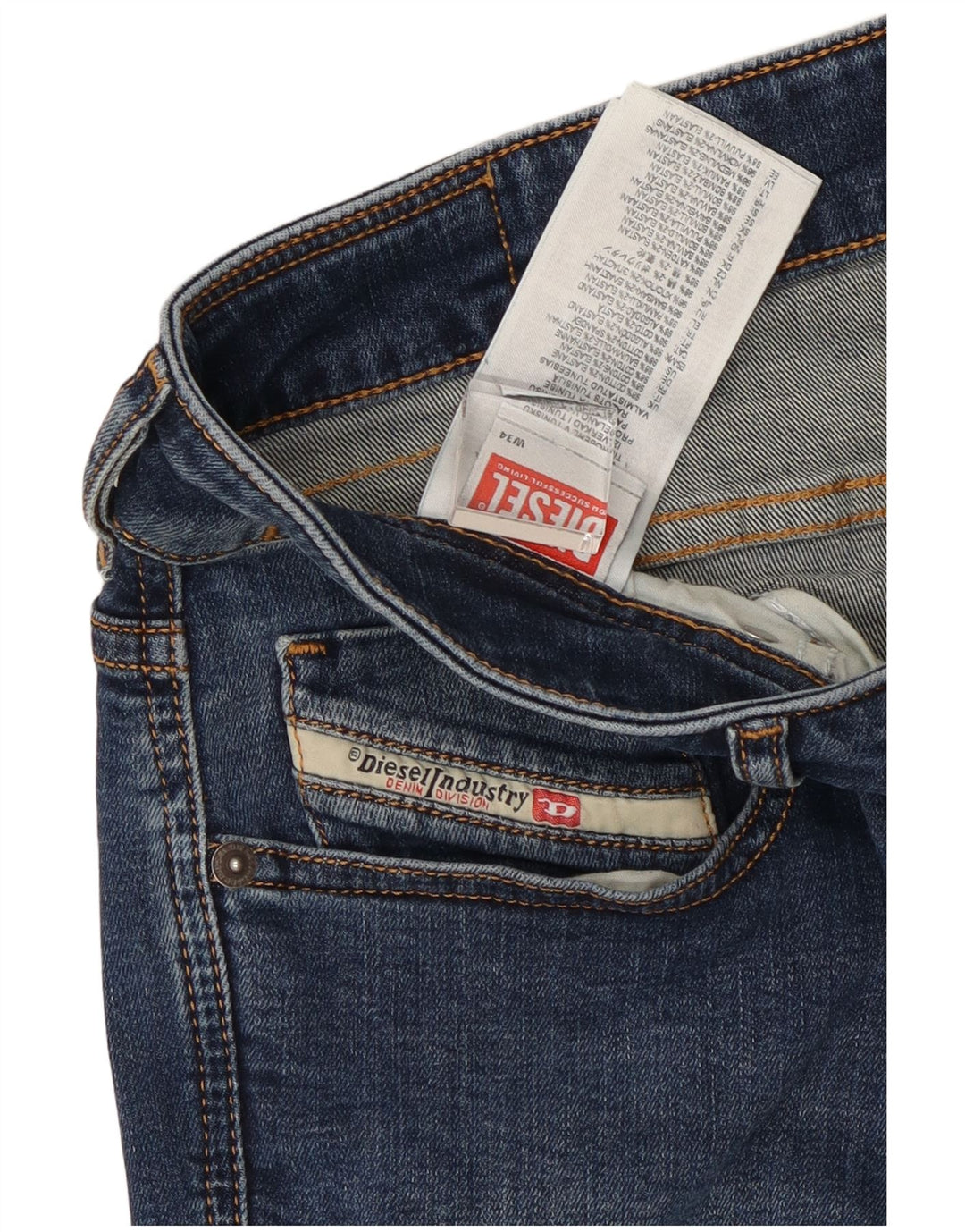 Diesel Herren Thanaz Slim Jeans W34 L27 Blaue Baumwolle
