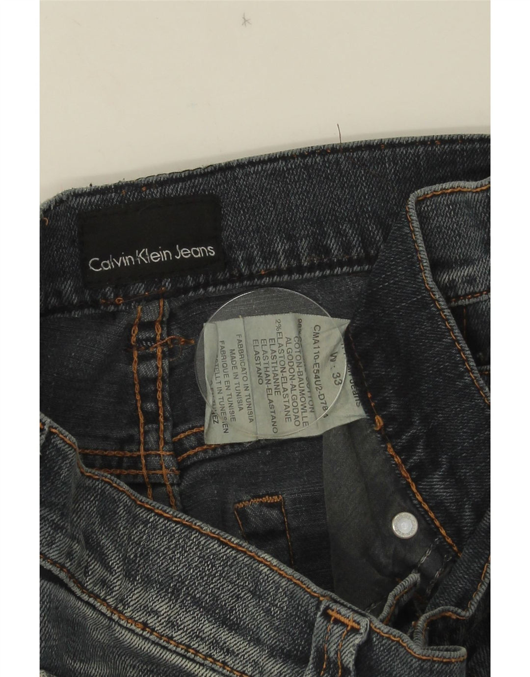 Calvin Klein Herren Straight Jeans W33 L28 Blaue Baumwolle