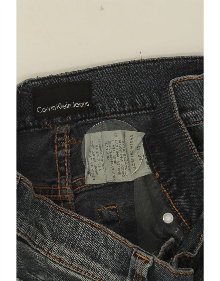 Calvin Klein Herren Straight Jeans W33 L28 Blaue Baumwolle