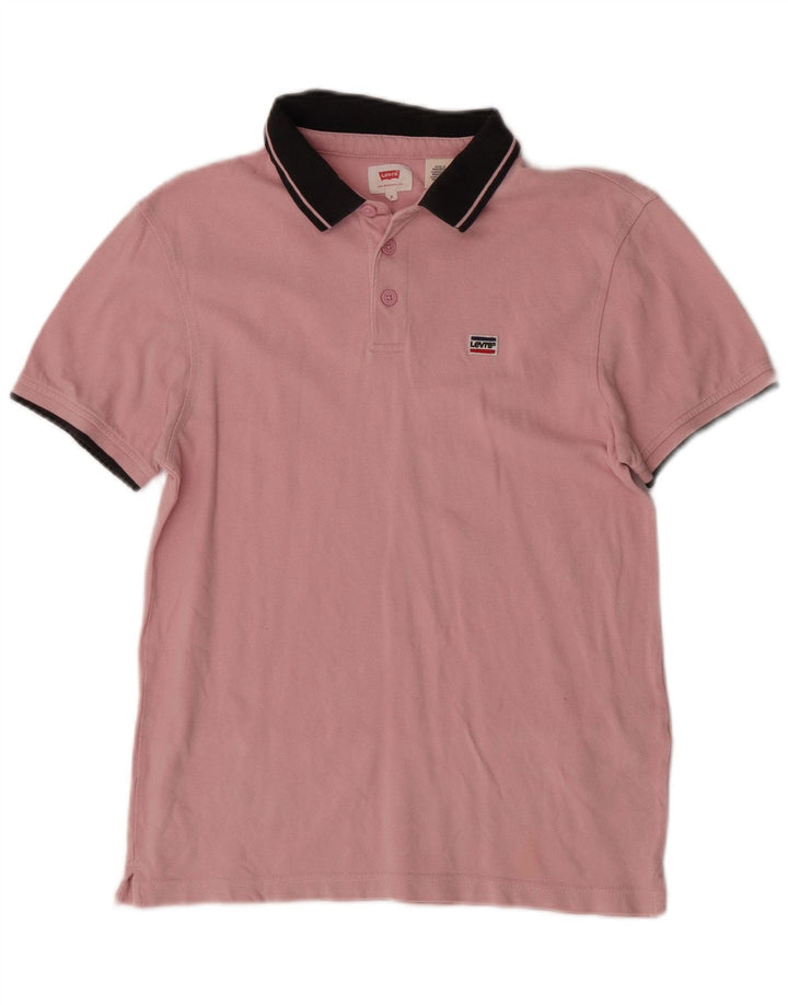 Levi's Herren-Poloshirt, klein, rosa, Colourblock-Baumwolle