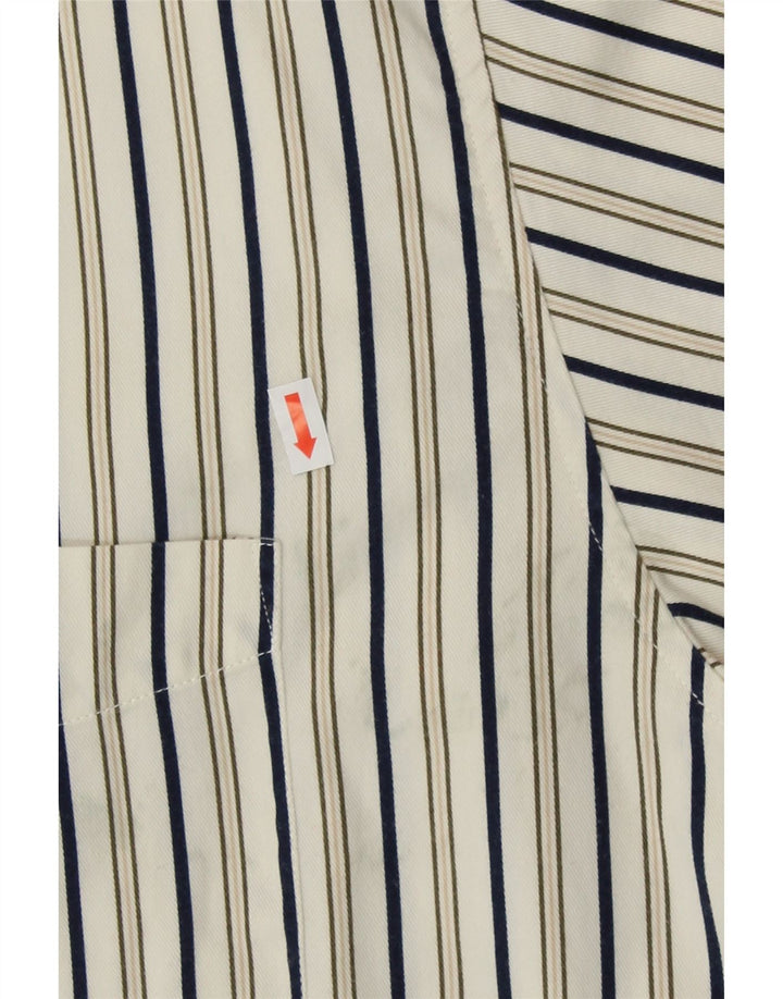 DOCKERS Mens Short Sleeve Shirt XL Beige Striped Cotton Vintage Dockers and Second-Hand Dockers from Messina Hembry 