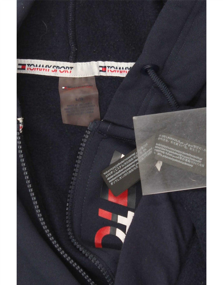 Tommy Hilfiger Herren-Kapuzenpullover mit grafischem Reißverschluss, groß, marineblau, Polyester