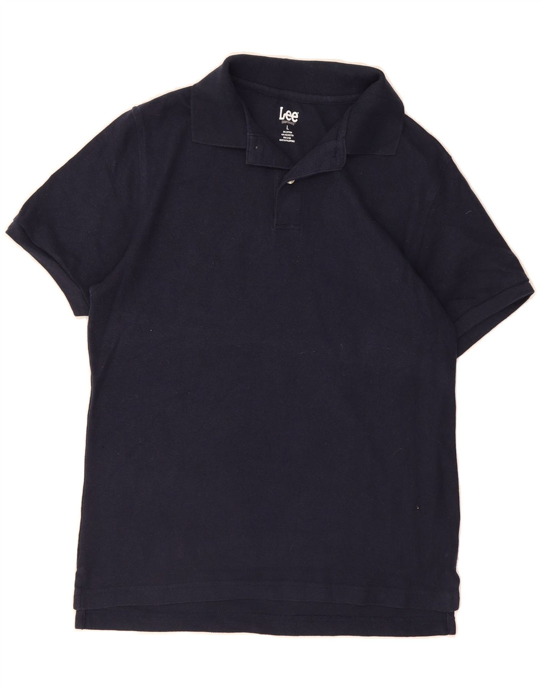 LEE Mens Polo Shirt Large Navy Blue Cotton Vintage Lee and Second-Hand Lee from Messina Hembry 