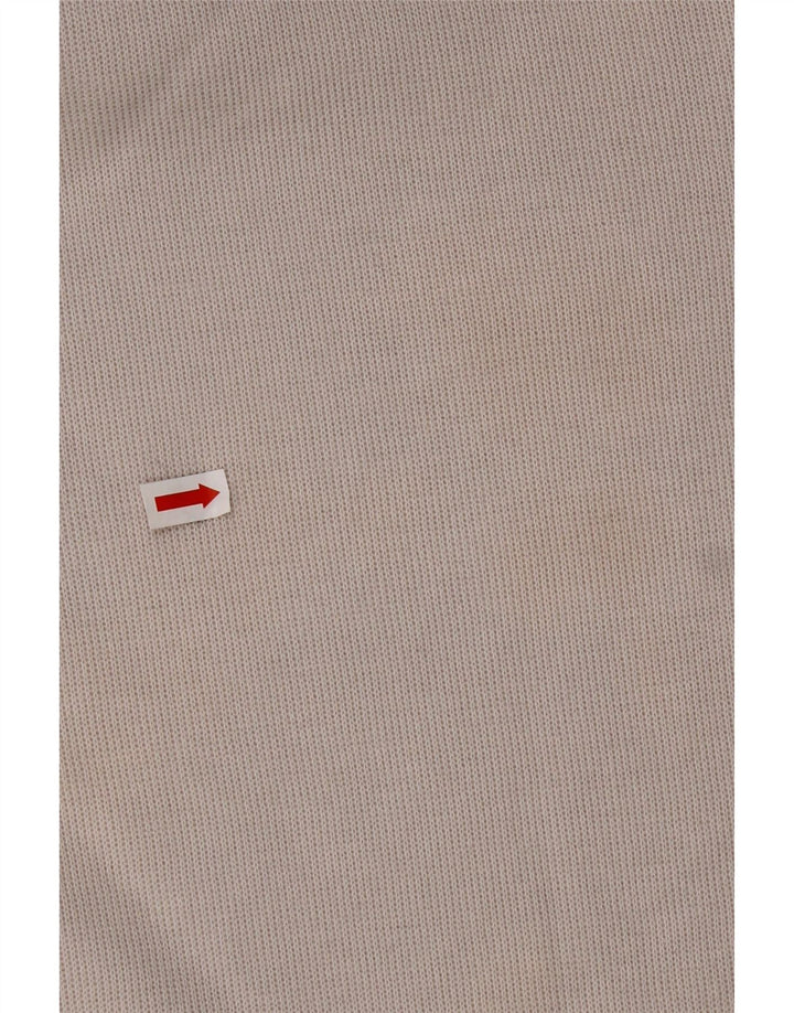 HUGO BOSS Herren-Top, langärmelig, XL, gebrochenes Weiß, Colourblock-Baumwolle