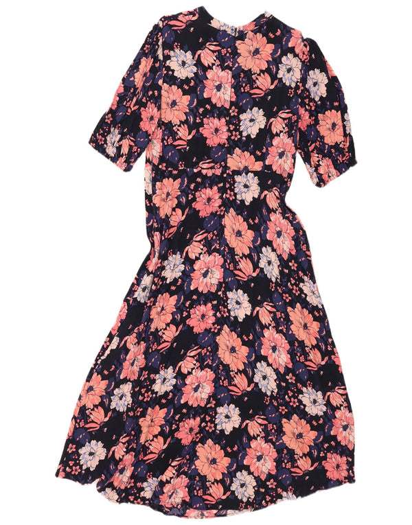 Marks & Spencer Damen Maxikleid UK 14 Mittel Marineblau mit Blumenmuster