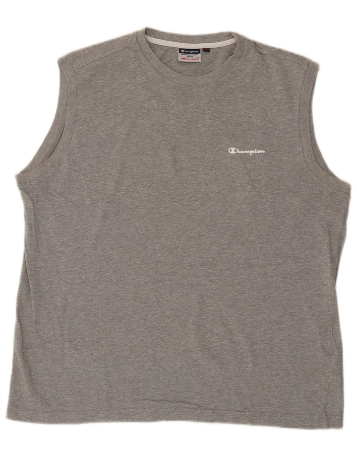 Champion Damen-Trägershirt UK 20 2XL Grau gefleckte Baumwolle