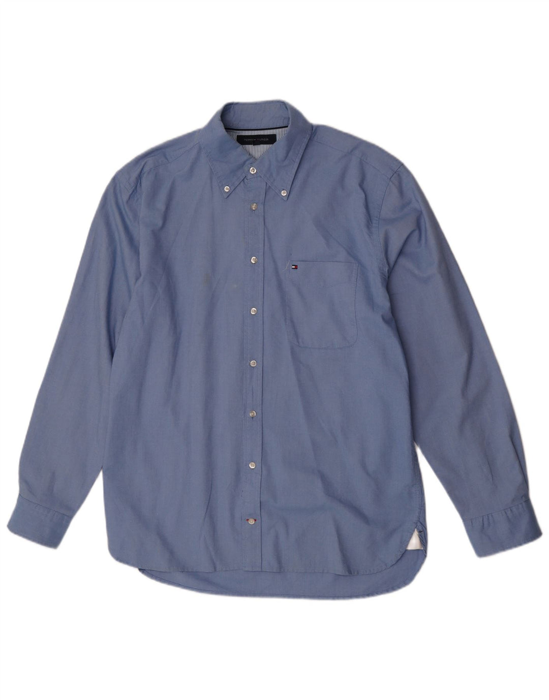 Tommy Hilfiger Herrenhemd, große blaue Baumwolle