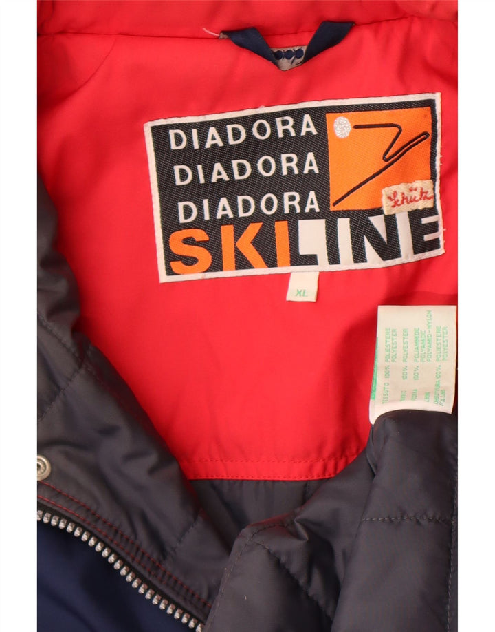 Diadora Herren-Skijacke mit Grafik, UK 42, XL, rotes Farbblock-Polyester