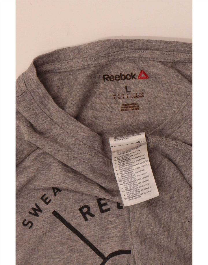 Reebok Herren Graphic T-Shirt Top Large Grau Baumwolle