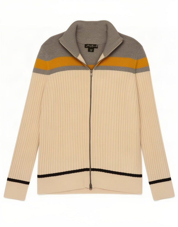 Eddie Bauer Damen-Cardigan-Pullover UK 20 2XL Beige Colourblock-Baumwolle
