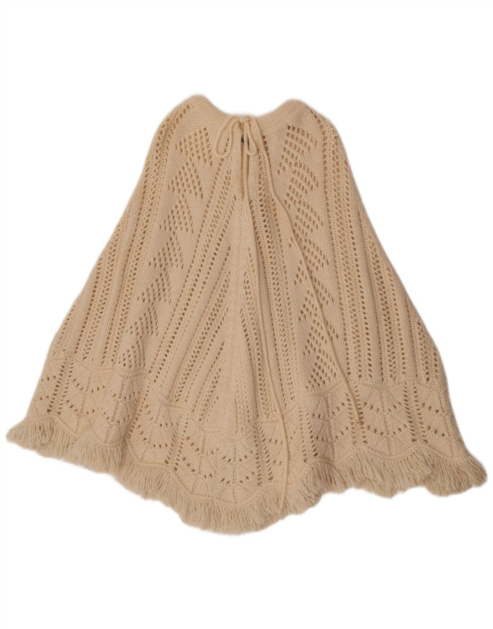 Sisley Damen Poncho-Pullover, Einheitsgröße, aus weißer Wolle