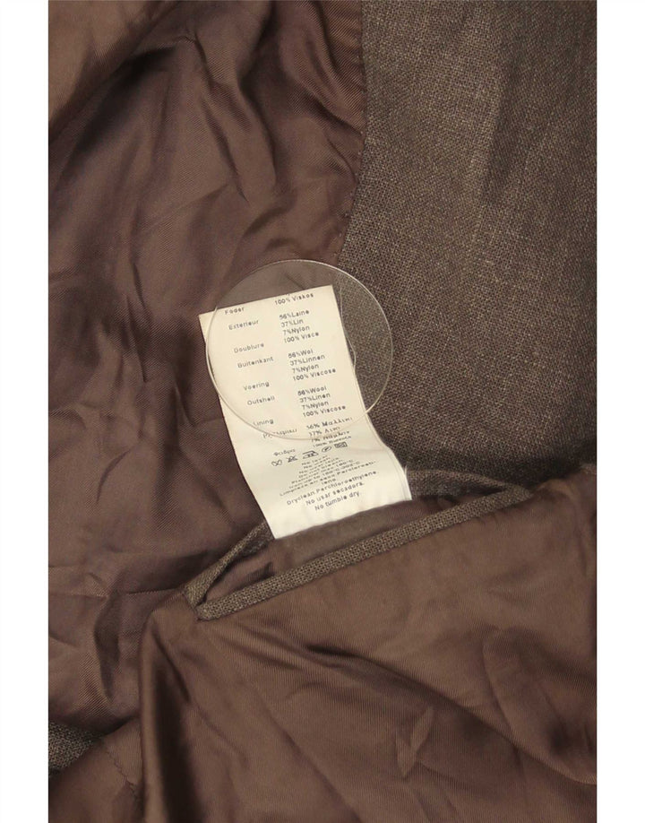 Massimo Dutti Herren-Blazerjacke mit 3 Knöpfen, EU 46, kleine graue Wolle