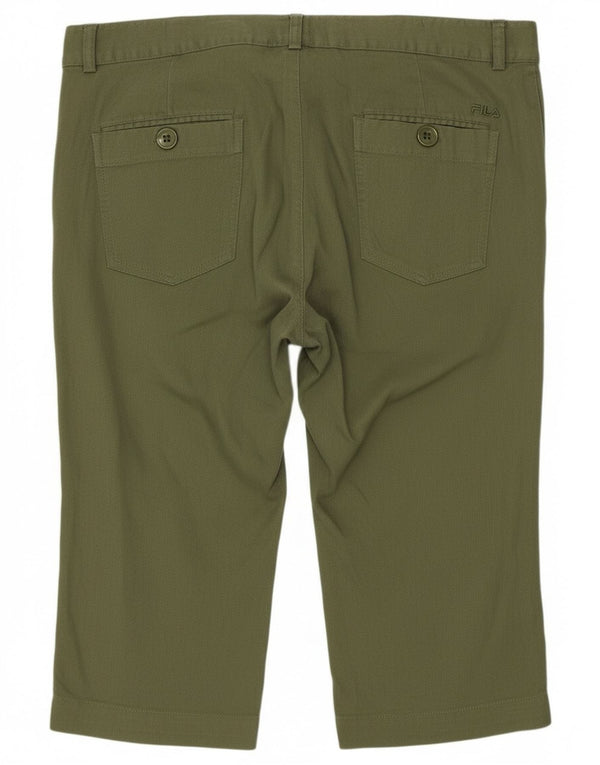 Fila Damen Caprihose UK 16 Large W36 L16 Khaki Baumwolle