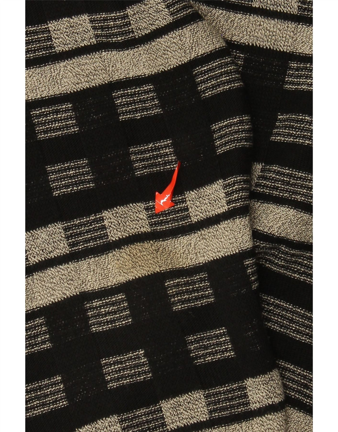 Vintage Herren Rundhalspullover Pullover UK 38/40 Medium Schwarz Geometrisch